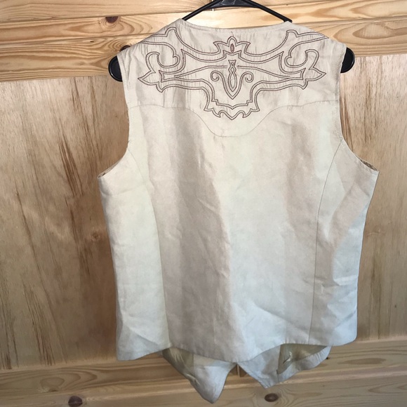Coof Andy faux suede western rodeo vest size S - Picture 3 of 4